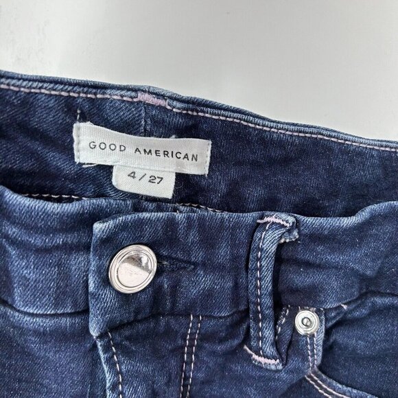 Good American Good Legs Crop Jeans Womens Size 27 High Rise Pink Thread - Picture 3 of 9